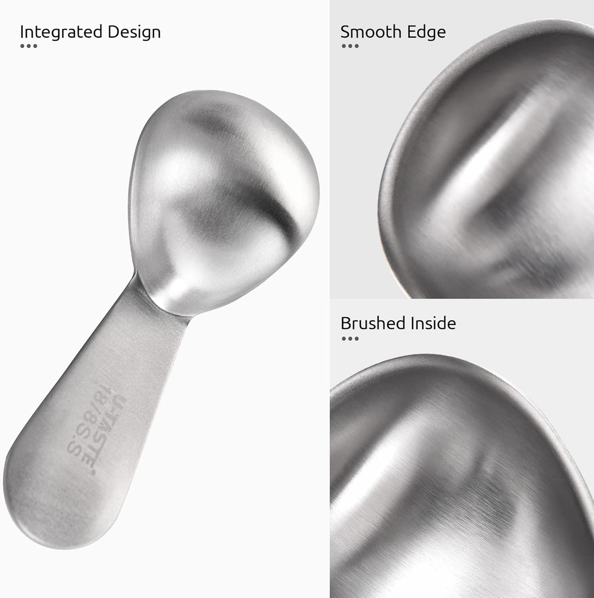 18/8 Stainless Steel Coffee Scoop: 2 Tbsp Scoop Metal Measure Spoon | Stainless Steel Tablespoon Measuring Spoon, Tablespoon Coffee Spoons, Short Handle Tbsp Scooper for Ground Coffee Bean Powder