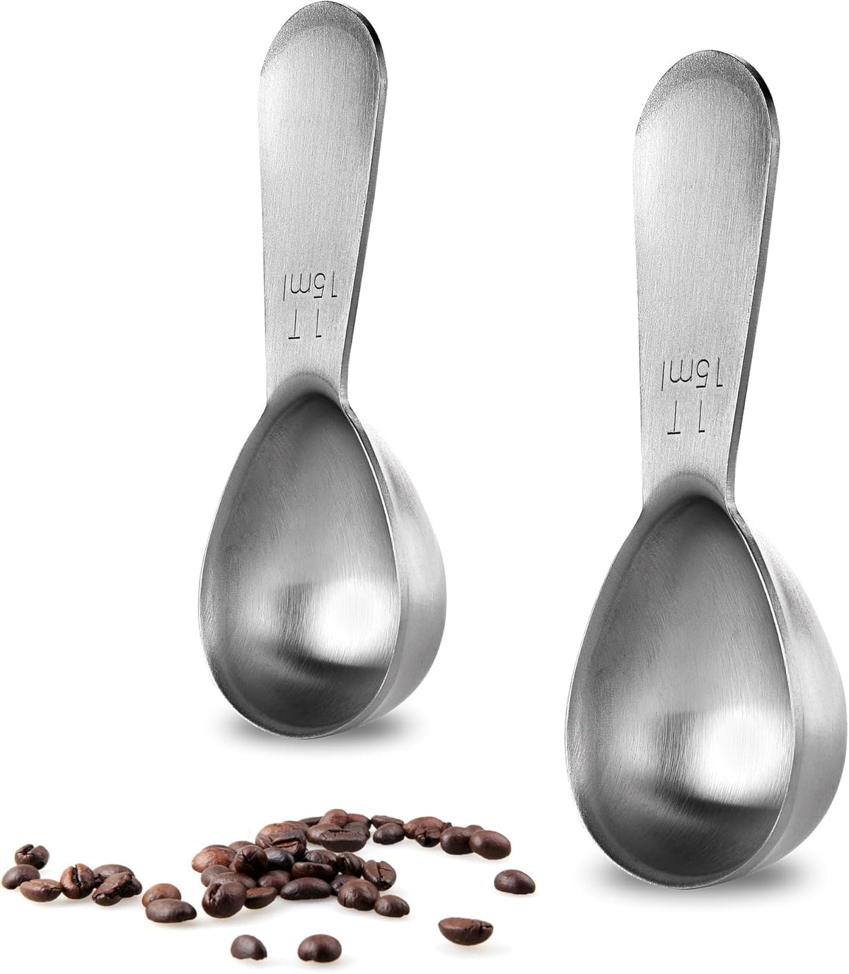 18/8 Stainless Steel Coffee Scoop: 2 Tbsp Scoop Metal Measure Spoon | Stainless Steel Tablespoon Measuring Spoon, Tablespoon Coffee Spoons, Short Handle Tbsp Scooper for Ground Coffee Bean Powder