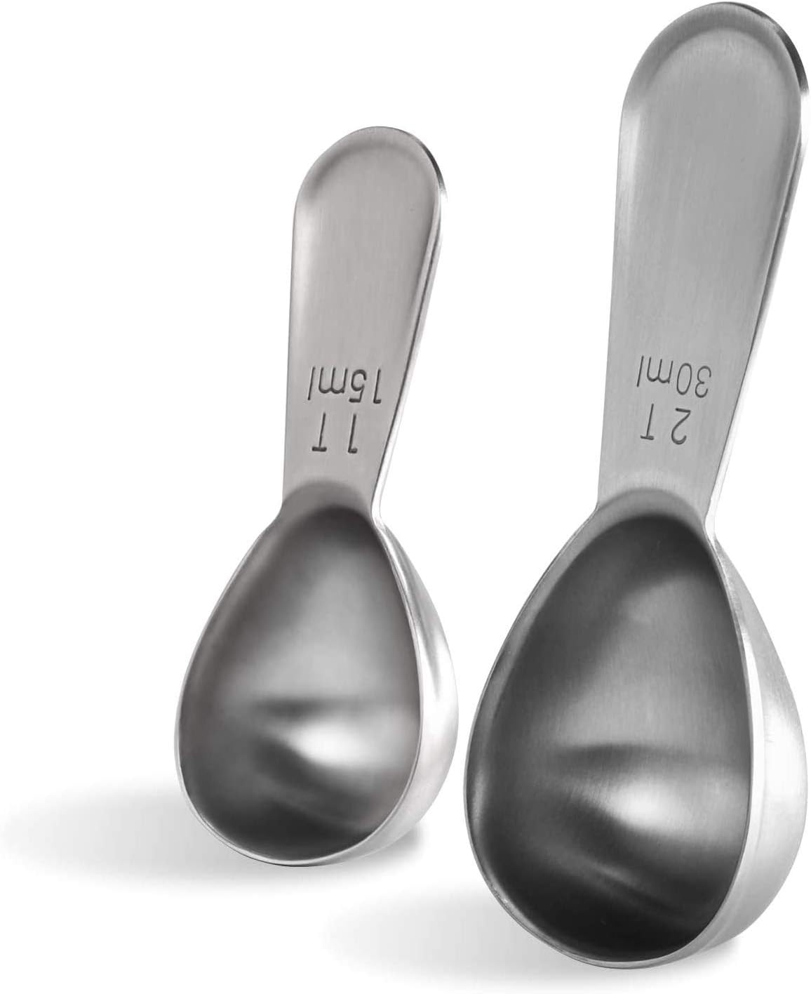 18/8 Stainless Steel Coffee Scoop: 2 Tbsp Scoop Metal Measure Spoon | Stainless Steel Tablespoon Measuring Spoon, Tablespoon Coffee Spoons, Short Handle Tbsp Scooper for Ground Coffee Bean Powder