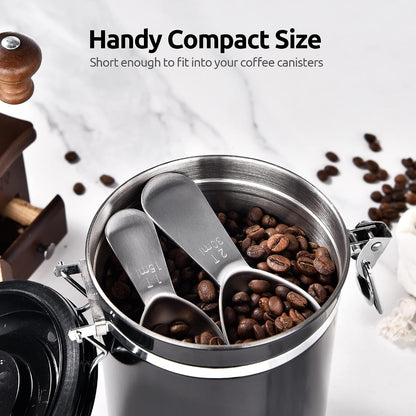 18/8 Stainless Steel Coffee Scoop: 2 Tbsp Scoop Metal Measure Spoon | Stainless Steel Tablespoon Measuring Spoon, Tablespoon Coffee Spoons, Short Handle Tbsp Scooper for Ground Coffee Bean Powder
