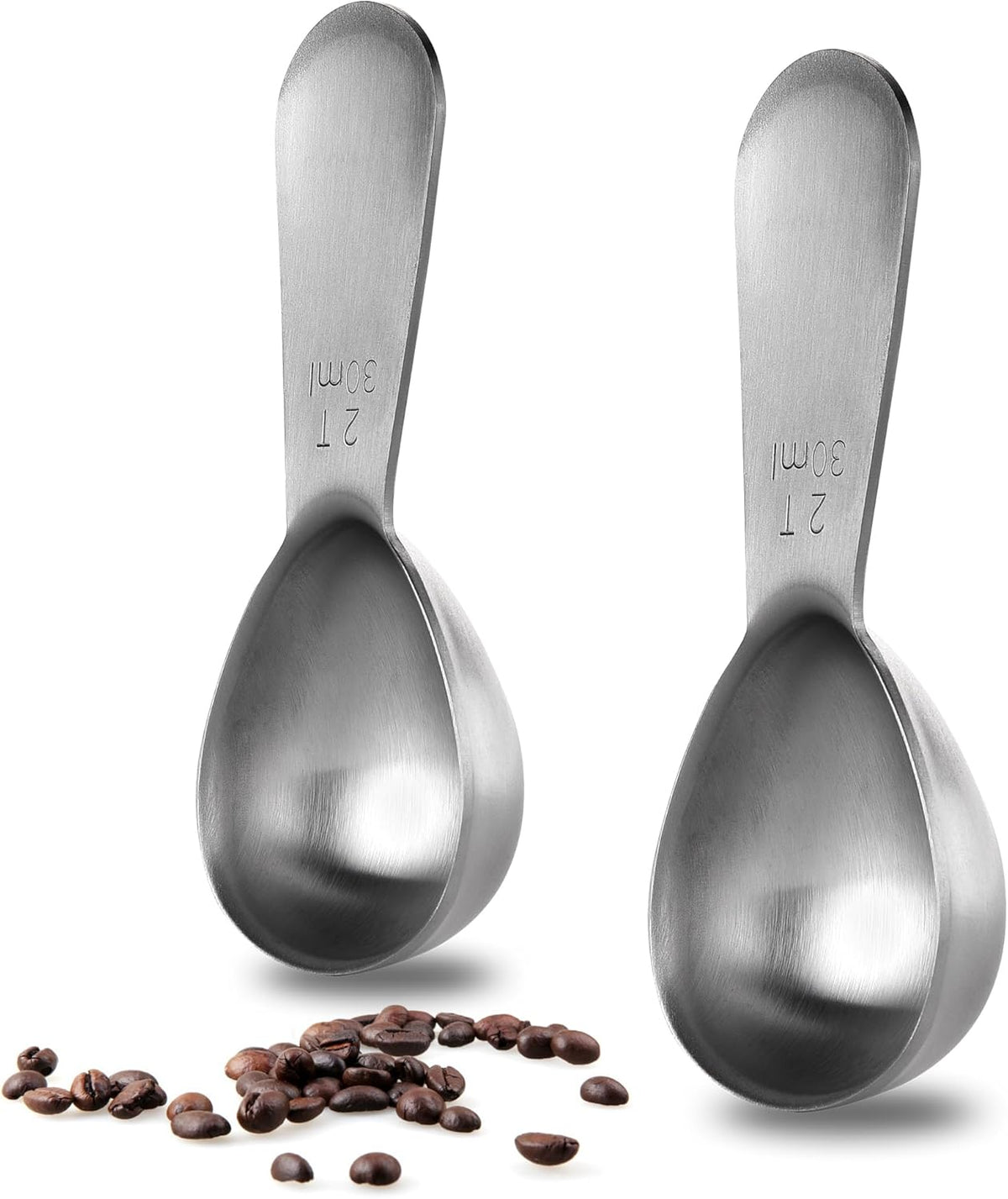 18/8 Stainless Steel Coffee Scoop: 2 Tbsp Scoop Metal Measure Spoon | Stainless Steel Tablespoon Measuring Spoon, Tablespoon Coffee Spoons, Short Handle Tbsp Scooper for Ground Coffee Bean Powder