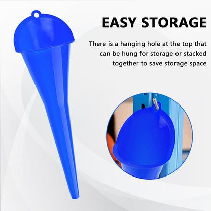 Long-Neck Oil Funnel for Automotive – Multi-Function Plastic Funnel for Oil, Gas & Lubricants – Universal Car Accessory (Blue (1-Pack))