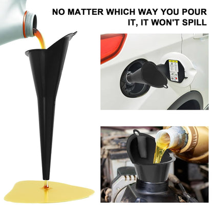 Long-Neck Oil Funnel for Automotive – Multi-Function Plastic Funnel for Oil, Gas & Lubricants – Universal Car Accessory (Blue (1-Pack))
