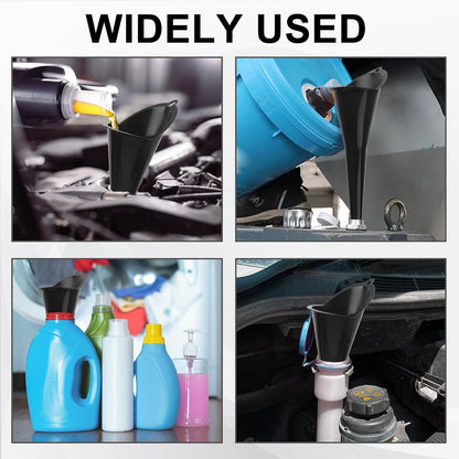 Long-Neck Oil Funnel for Automotive – Multi-Function Plastic Funnel for Oil, Gas & Lubricants – Universal Car Accessory (Blue (1-Pack))