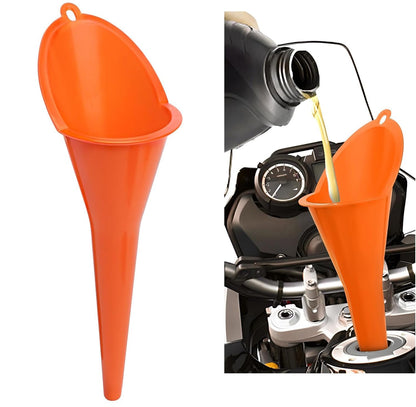Long-Neck Oil Funnel for Automotive – Multi-Function Plastic Funnel for Oil, Gas & Lubricants – Universal Car Accessory (Blue (1-Pack))
