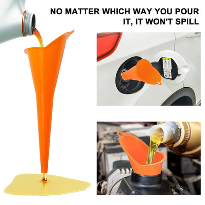 Long-Neck Oil Funnel for Automotive – Multi-Function Plastic Funnel for Oil, Gas & Lubricants – Universal Car Accessory (Blue (1-Pack))