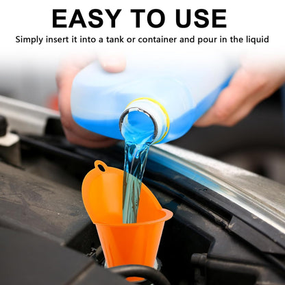 Long-Neck Oil Funnel for Automotive – Multi-Function Plastic Funnel for Oil, Gas & Lubricants – Universal Car Accessory (Blue (1-Pack))