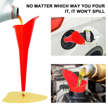Long-Neck Oil Funnel for Automotive – Multi-Function Plastic Funnel for Oil, Gas & Lubricants – Universal Car Accessory (Blue (1-Pack))