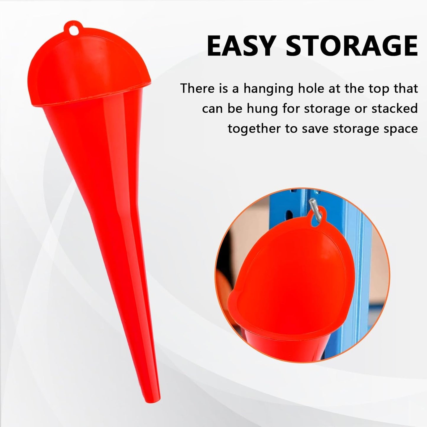 Long-Neck Oil Funnel for Automotive – Multi-Function Plastic Funnel for Oil, Gas & Lubricants – Universal Car Accessory (Blue (1-Pack))