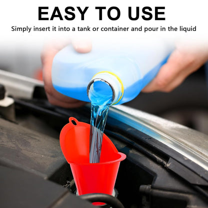 Long-Neck Oil Funnel for Automotive – Multi-Function Plastic Funnel for Oil, Gas & Lubricants – Universal Car Accessory (Blue (1-Pack))