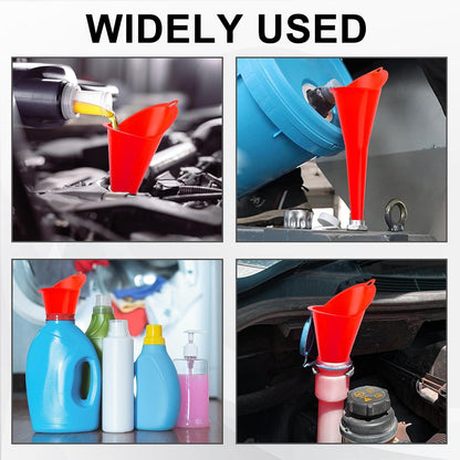 Long-Neck Oil Funnel for Automotive – Multi-Function Plastic Funnel for Oil, Gas & Lubricants – Universal Car Accessory (Blue (1-Pack))