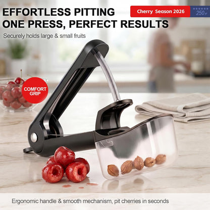 Cherry Pitter - Stainless Steel Cherries Pitter Tool Cherries Corer Cherry Remover for Making Cherry Jam with Lock Design(Black)