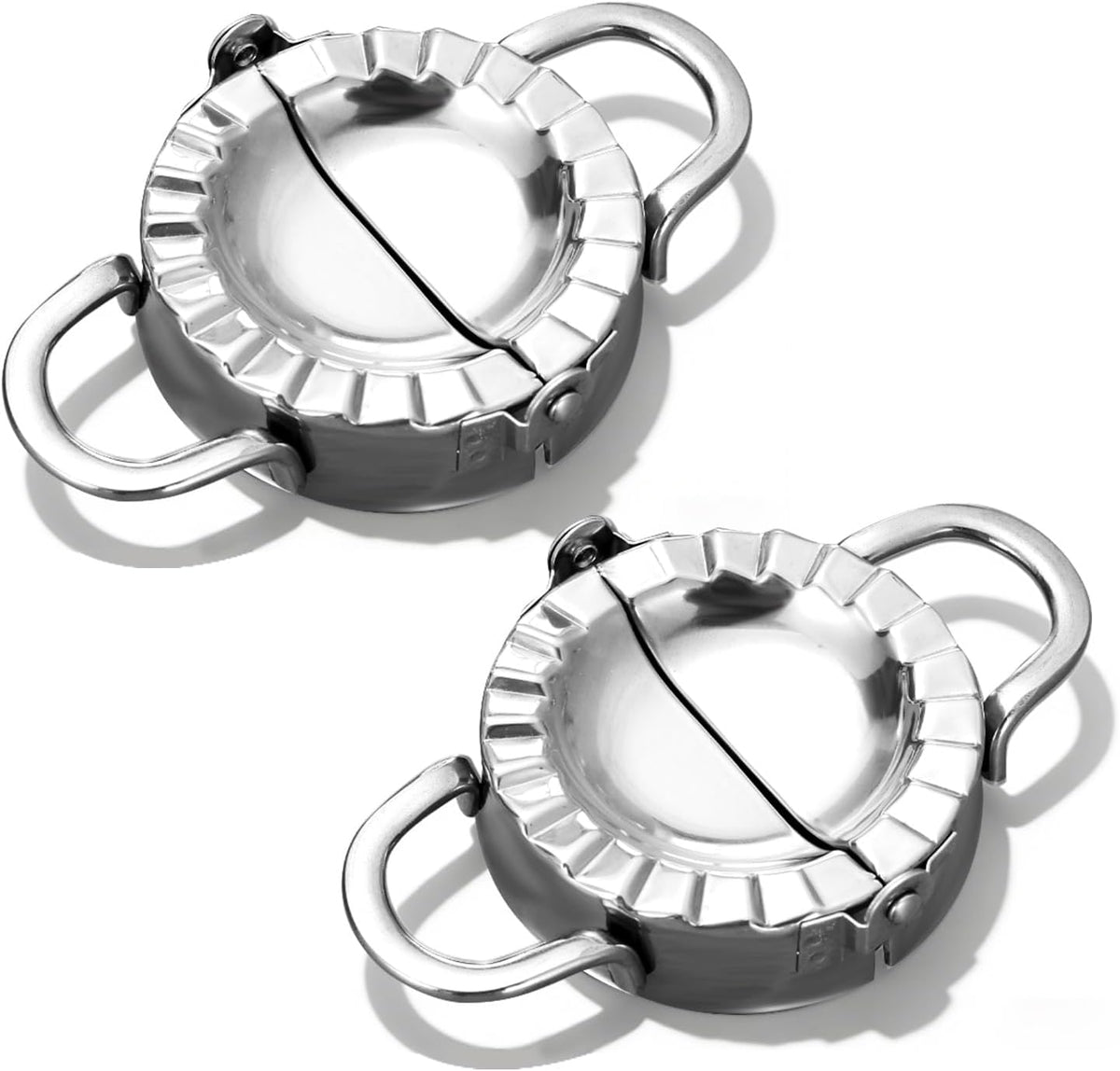 Stainless Steel Dumpling Ravioli Maker Press,2 Pack Pierogi Mold - Wonton Mould, Easy-tool for Dumpling Wrapper Dough Stamp Cutter Pastry Pie Making (2 pcs dumpling maker)