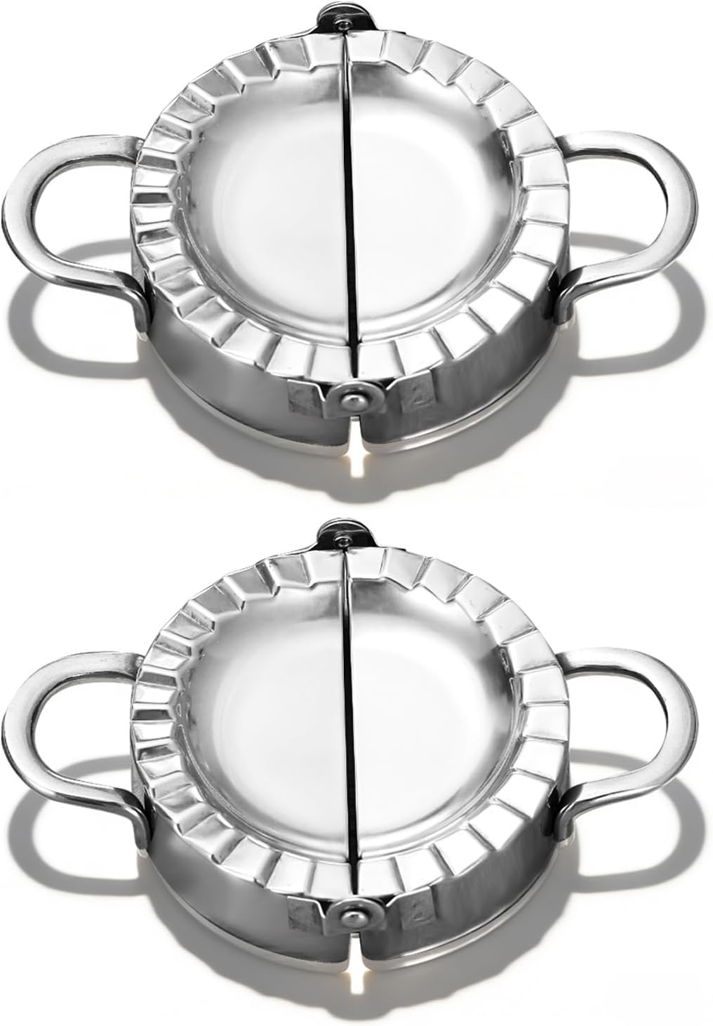 Stainless Steel Dumpling Ravioli Maker Press,2 Pack Pierogi Mold - Wonton Mould, Easy-tool for Dumpling Wrapper Dough Stamp Cutter Pastry Pie Making (2 pcs dumpling maker)