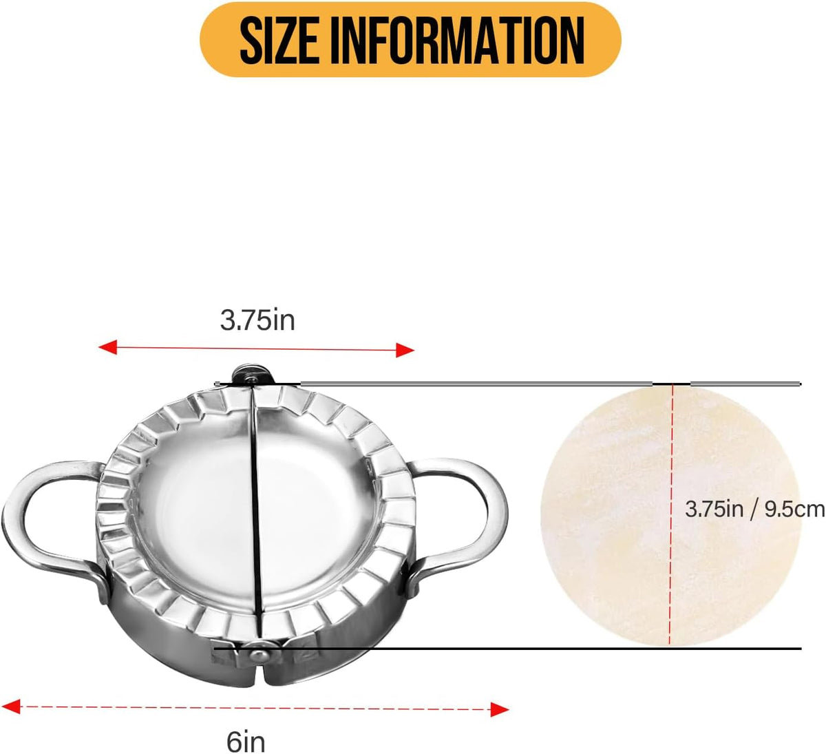 Stainless Steel Dumpling Ravioli Maker Press,2 Pack Pierogi Mold - Wonton Mould, Easy-tool for Dumpling Wrapper Dough Stamp Cutter Pastry Pie Making (2 pcs dumpling maker)