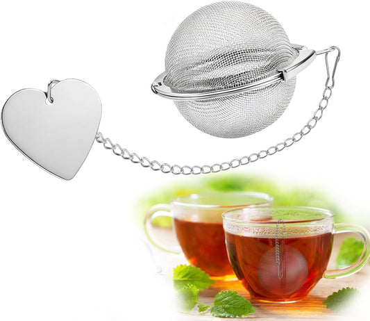 2 Pack Extra Fine Mesh Tea Infuser - 304 Stainless Steel Loose Leaf Tea Strainer Ball with Tea Scoop & Clip, Rustproof & Easy to Clean