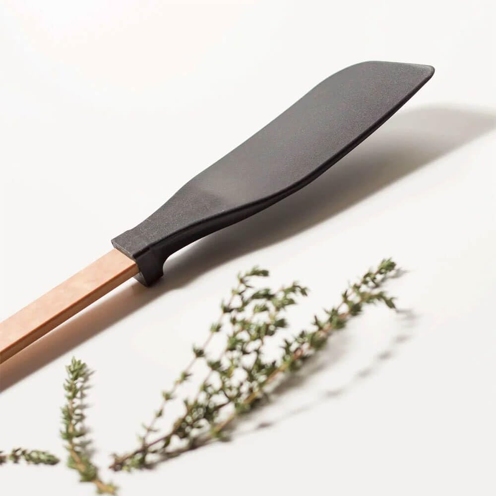 Gourmet Series Nylon Pasta Server-Natural Handle with Black Head | Heat resistant pasta fork with hanging hole. Lightweight and durable spaghetti server, dishwasher safe, made in USA