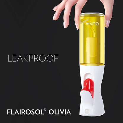 OLIVIA SIGNATURE Oil Sprayer, 130ml Glass, Golden Leaves | Portion control mist for air fryer, salad, BBQ, refillable & reusable, fine mist olive oil kitchen sprayer, anti-drip