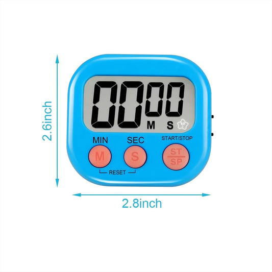 4-Piece Multi-Function Digital Timers with Visual Display for Kids, Ideal for Kitchen Cooking, Egg Timer, Classroom Use, Study, Work, and Exercise Training – Batteries Not Included