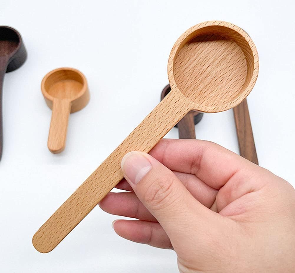 Wooden Scoops for Canisters, Coffee Scoop,Korean Style 6.61 inch Wooden Coffee Ground Spoon, Measuring for Ground Beans or tea, Soup Cooking Mixing Stirrer Kitchen Tools Utensils