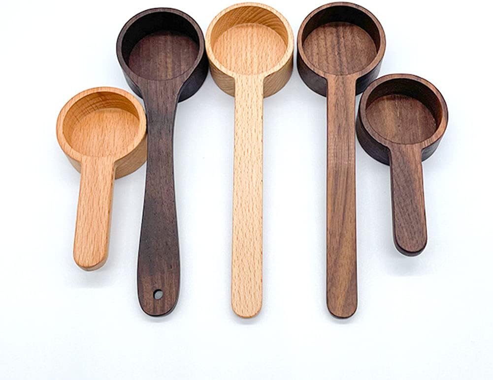 Wooden Scoops for Canisters, Coffee Scoop,Korean Style 6.61 inch Wooden Coffee Ground Spoon, Measuring for Ground Beans or tea, Soup Cooking Mixing Stirrer Kitchen Tools Utensils