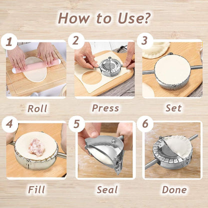 6" Extra Large Empanada Maker Press, 2-in-1 Dough Cutter & Pie Mold | 6-inch Professional Dumpling Maker Mold for Authentic Empanadas, Pierogi, Ravioli, and Mini Pies. Heavy Duty Kitchen Tool.