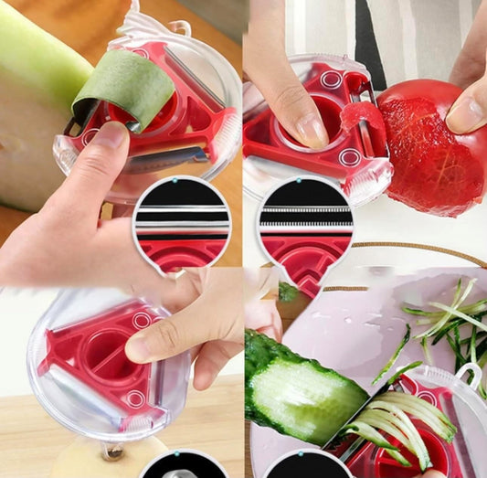 Two 3/1 Trio Peeler Set Slicer Stainless Steel Peeler Shredder Julienne Cutter Multi Peel Blade Zesters Grater Kitchen Tool