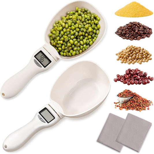 2pcs Digital Measuring Spoon, Digital Food Measuring Scoop Scale,Adjustable Measuring Spoon,Electronic Kitchen Measuring Spoon Scale for Cooking Baking、Kitchen Gadgets,Pet Dog Cat Food