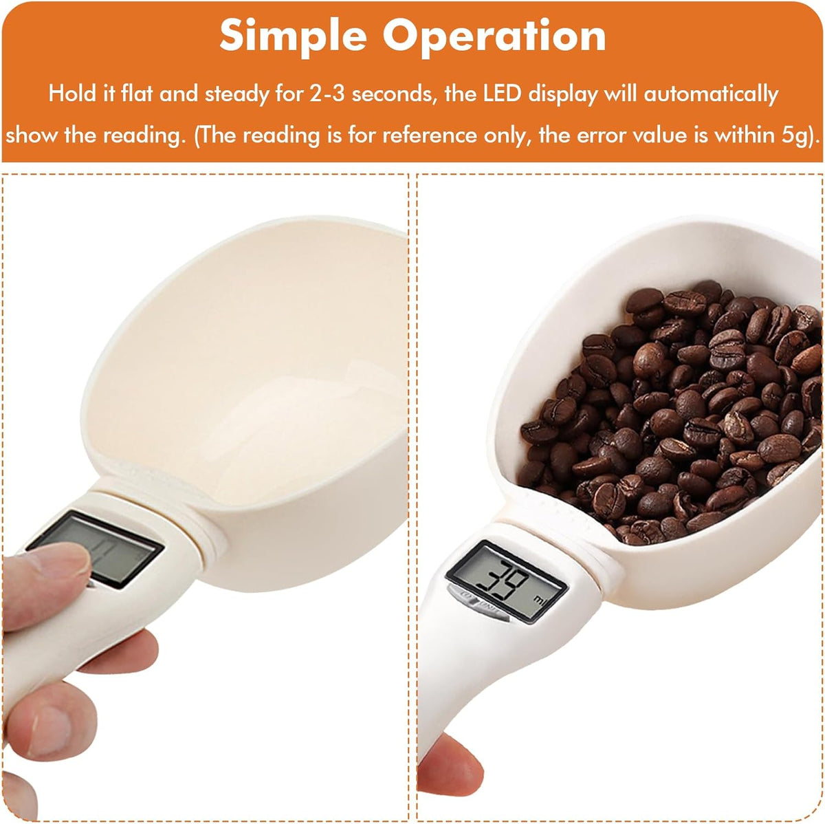 2pcs Digital Measuring Spoon, Digital Food Measuring Scoop Scale,Adjustable Measuring Spoon,Electronic Kitchen Measuring Spoon Scale for Cooking Baking、Kitchen Gadgets,Pet Dog Cat Food