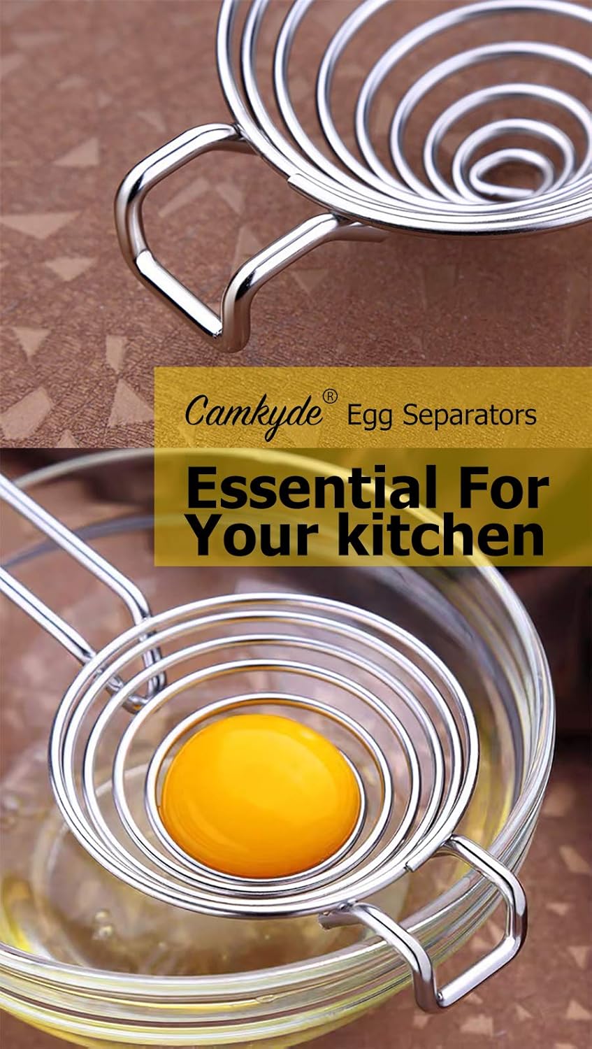 Egg Separator Food Grade Stainless Steel Egg Yolk White Separation Tool (Red)