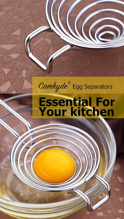 Egg Separator Food Grade Stainless Steel Egg Yolk White Separation Tool (Red)
