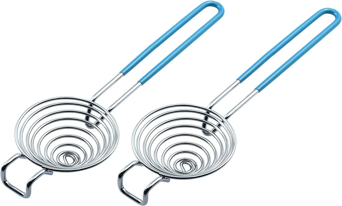 Egg Separator Food Grade Stainless Steel Egg Yolk White Separation Tool (Red)