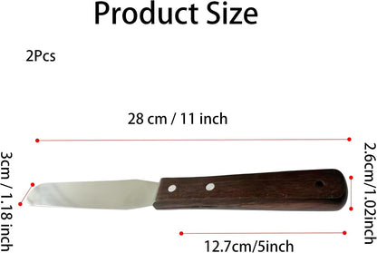 Offset Spatula Set of 2, 4-Inch Flexible Stainless Steel Blade Icing Spatulas with Comfortable Wood Handle, Angled Spreader for Cake Decorating, Baking, and Pastry Frosting