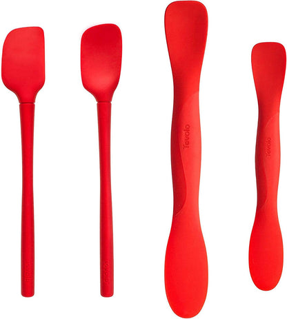 Flex Core Mini Silicone Spatula Set for Kitchen Prep and Baking, Silicone Kitchen Utensils Set with Spatula Spoonula & Scoop Tools, BPA Free Heat Resistant Silicone Cooking Set, Charcoal Gray