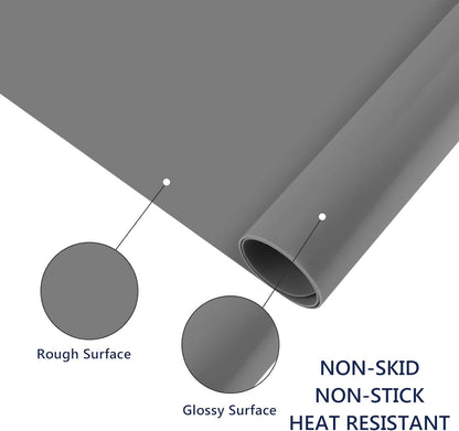 2 Pack Silicone Crafting Mats, 15.7" x 11.8" Silicone Mat for Crafts, Large Heat Resistant Sheet for Jewelry Casting, Epoxy Resin, Painting, Counter Table Protector, Placemat, Nonstick, Black