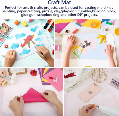 2 Pack Silicone Crafting Mats, 15.7" x 11.8" Silicone Mat for Crafts, Large Heat Resistant Sheet for Jewelry Casting, Epoxy Resin, Painting, Counter Table Protector, Placemat, Nonstick, Black