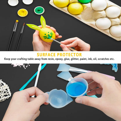 2 Pack Silicone Crafting Mats, 15.7" x 11.8" Silicone Mat for Crafts, Large Heat Resistant Sheet for Jewelry Casting, Epoxy Resin, Painting, Counter Table Protector, Placemat, Nonstick, Black