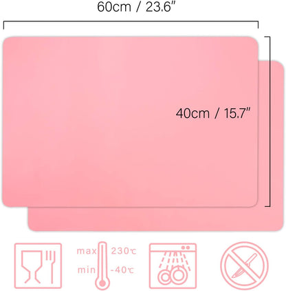 2 Pack Silicone Crafting Mats, 15.7" x 11.8" Silicone Mat for Crafts, Large Heat Resistant Sheet for Jewelry Casting, Epoxy Resin, Painting, Counter Table Protector, Placemat, Nonstick, Black