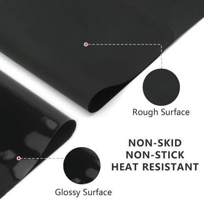 2 Pack Silicone Crafting Mats, 15.7" x 11.8" Silicone Mat for Crafts, Large Heat Resistant Sheet for Jewelry Casting, Epoxy Resin, Painting, Counter Table Protector, Placemat, Nonstick, Black