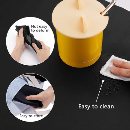2 Pack Silicone Crafting Mats, 15.7" x 11.8" Silicone Mat for Crafts, Large Heat Resistant Sheet for Jewelry Casting, Epoxy Resin, Painting, Counter Table Protector, Placemat, Nonstick, Black