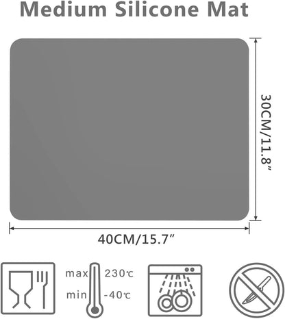 2 Pack Silicone Crafting Mats, 15.7" x 11.8" Silicone Mat for Crafts, Large Heat Resistant Sheet for Jewelry Casting, Epoxy Resin, Painting, Counter Table Protector, Placemat, Nonstick, Black