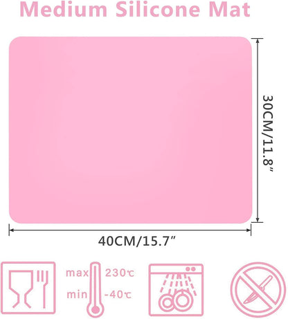 2 Pack Silicone Crafting Mats, 15.7" x 11.8" Silicone Mat for Crafts, Large Heat Resistant Sheet for Jewelry Casting, Epoxy Resin, Painting, Counter Table Protector, Placemat, Nonstick, Black