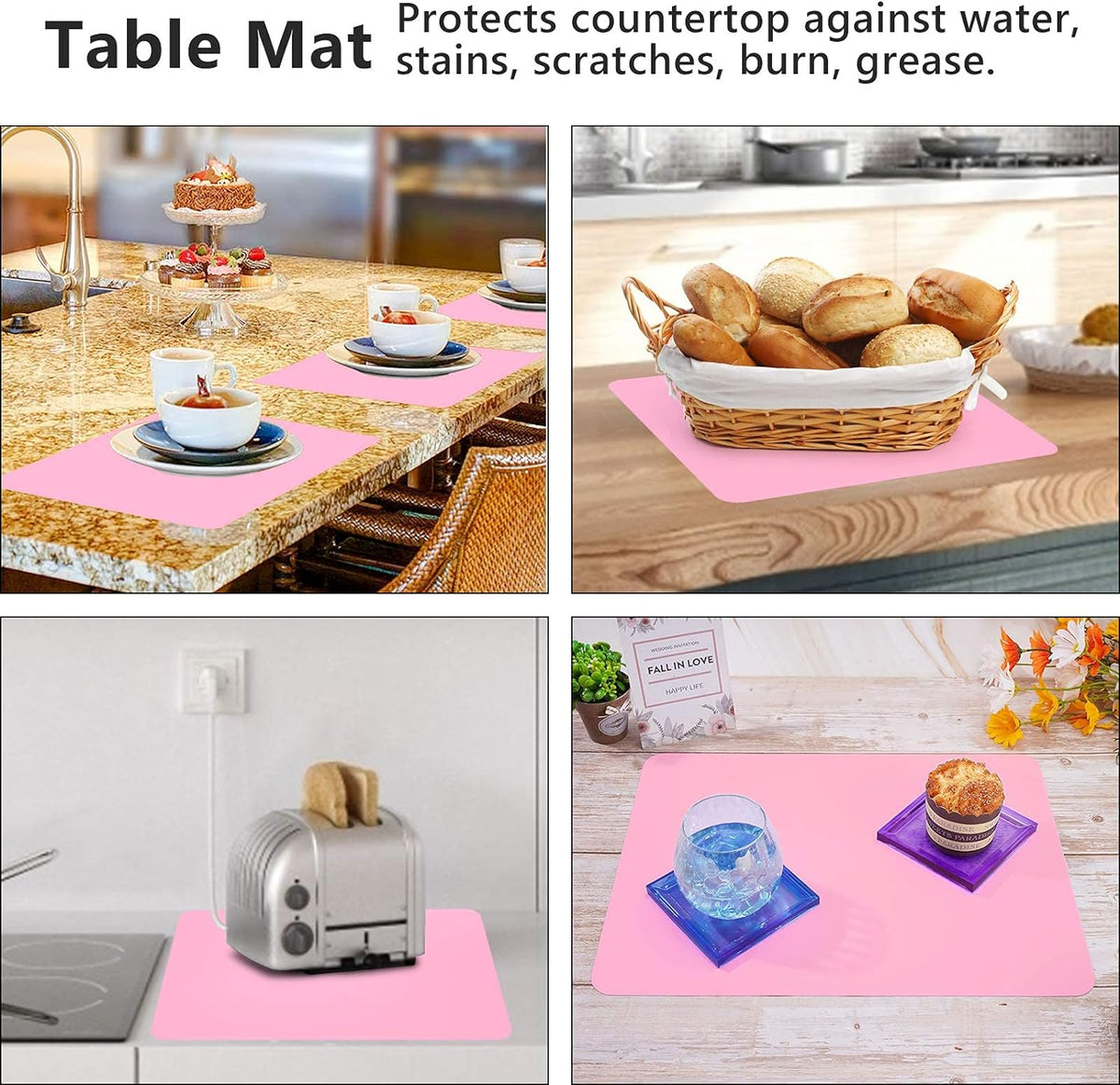 2 Pack Silicone Crafting Mats, 15.7" x 11.8" Silicone Mat for Crafts, Large Heat Resistant Sheet for Jewelry Casting, Epoxy Resin, Painting, Counter Table Protector, Placemat, Nonstick, Black