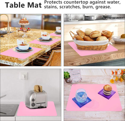 2 Pack Silicone Crafting Mats, 15.7" x 11.8" Silicone Mat for Crafts, Large Heat Resistant Sheet for Jewelry Casting, Epoxy Resin, Painting, Counter Table Protector, Placemat, Nonstick, Black