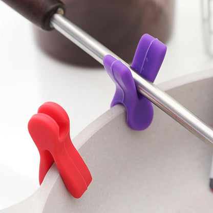 3Pcs Silicone Pot Clip Set, Heat Resistant Spoon Rest and Spatula Holder, Non-Slip Cutlery Bracket