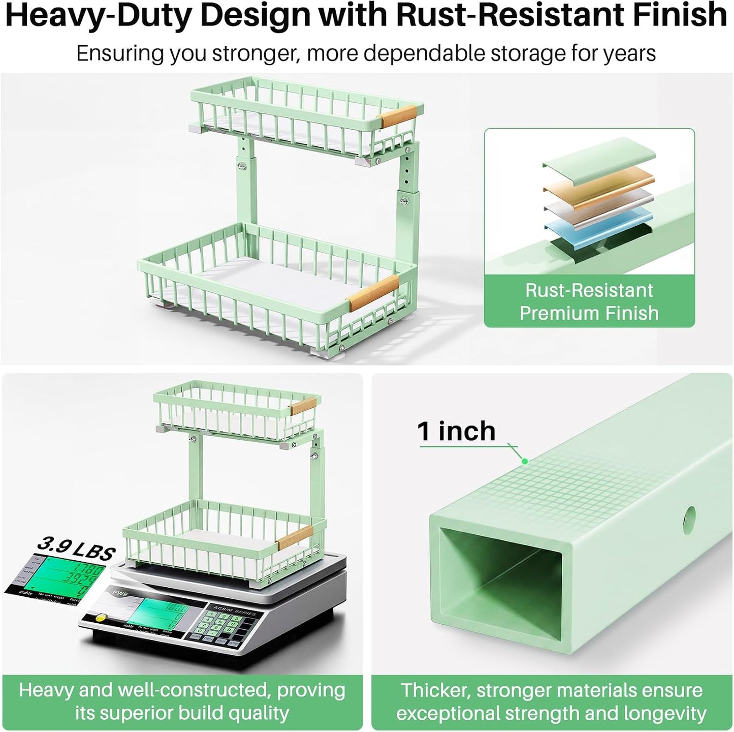 Under Sink Organizer, 2 Tier Under the Sink Storage, Slide out Pull out Cabinet Organizer Shelf, Metal Sliding Drawer for Kitchen Bathroom Pantry Closet Organization Rack, Black, 2 Pack
