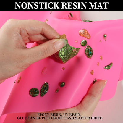 Silicone Mat for Resin Molds, 3 PCS Silicone Mats for Epoxy Resin, UV Resin, Play Dough Mat, Clay Mat, Nonstick Silicone Sheets Pads for DIY Arts and Crafts, Pink & Purple & Blue, 15.7”x 11.7”