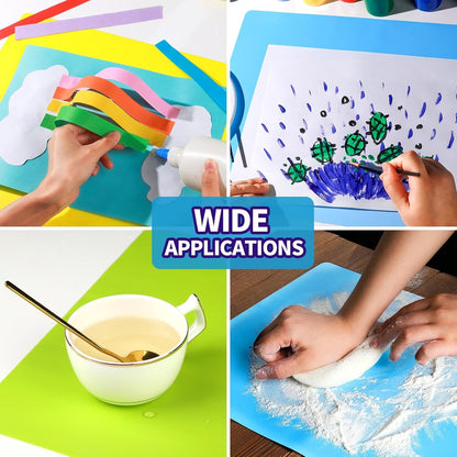 Silicone Mat for Resin Molds, 3 PCS Silicone Mats for Epoxy Resin, UV Resin, Play Dough Mat, Clay Mat, Nonstick Silicone Sheets Pads for DIY Arts and Crafts, Pink & Purple & Blue, 15.7”x 11.7”