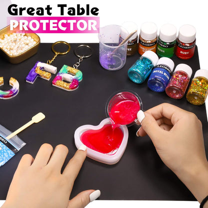Silicone Mat for Resin Molds, 3 PCS Silicone Mats for Epoxy Resin, UV Resin, Play Dough Mat, Clay Mat, Nonstick Silicone Sheets Pads for DIY Arts and Crafts, Pink & Purple & Blue, 15.7”x 11.7”