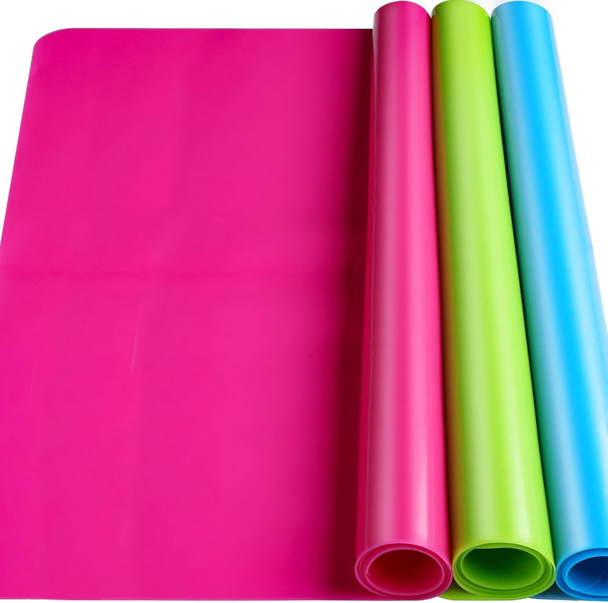 Silicone Mat for Resin Molds, 3 PCS Silicone Mats for Epoxy Resin, UV Resin, Play Dough Mat, Clay Mat, Nonstick Silicone Sheets Pads for DIY Arts and Crafts, Pink & Purple & Blue, 15.7”x 11.7”